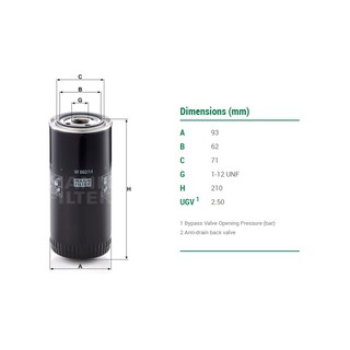ไส้กรองน้ำมัน MANN-FILTER W962/14 Hydraulics, Oil Filter | Shopee Thailand