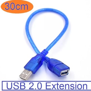 ภาพหน้าปกสินค้าสายต่อUSBเพิ่มความยาว USB2.0ยาว30cm สีฟ้า หัวหุ้ม PVCกันไฟดูด ที่เกี่ยวข้อง