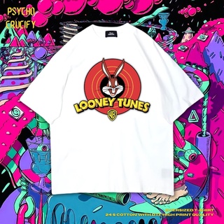 เสื้อยืด ขนาดใหญ่ พิมพ์ลาย Psycho Crucify Looney Tunes | สีขาว | เสื้อยืด พิมพ์ลาย Looney Tunes | บักกระต่าย | เสื้อยืด