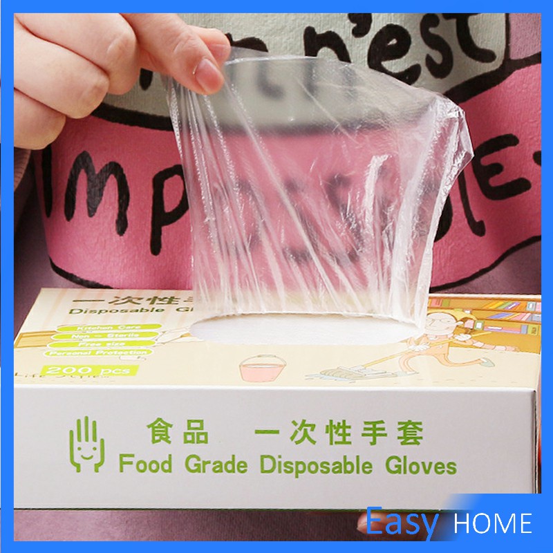 ภาพหน้าปกสินค้าถุงมือพลาสติก ถุงมือแบบใส แบบใช้ครั้งเดียวทิ้ง PE disposable gloves จากร้าน easyhomecenter บน Shopee