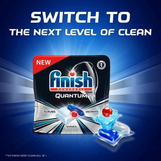 ʕ•́ᴥ•̀ʔ สูตรที่ดีที่สุด Finish Quantum Activblue Tablet dish washing machine 82 ชิ้น ผลิตภัณฑ์ล้างจาน ชนิดก้อน