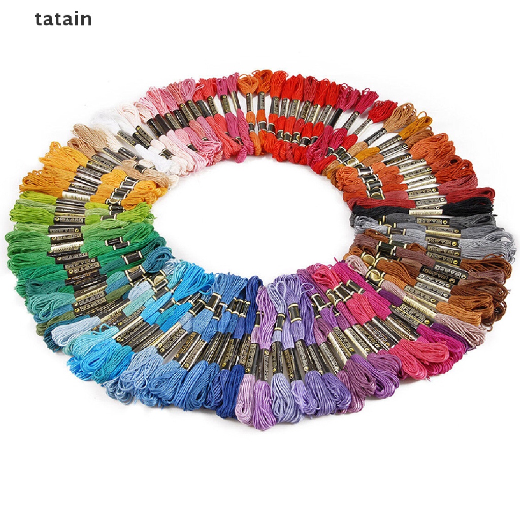 [TAT] 100pcs Multi Colors Cross Stitch Cotton Embroidery Thread Floss Sewing Skeins CVX Shopee