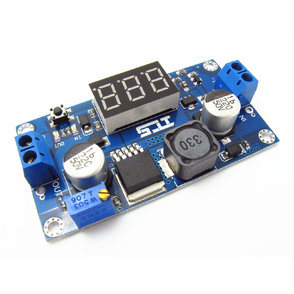 XL6009 Boost Converter Module - DC-DC Step Up Power Supply 4.5-32V To 5-52V With LED Voltmeter Display