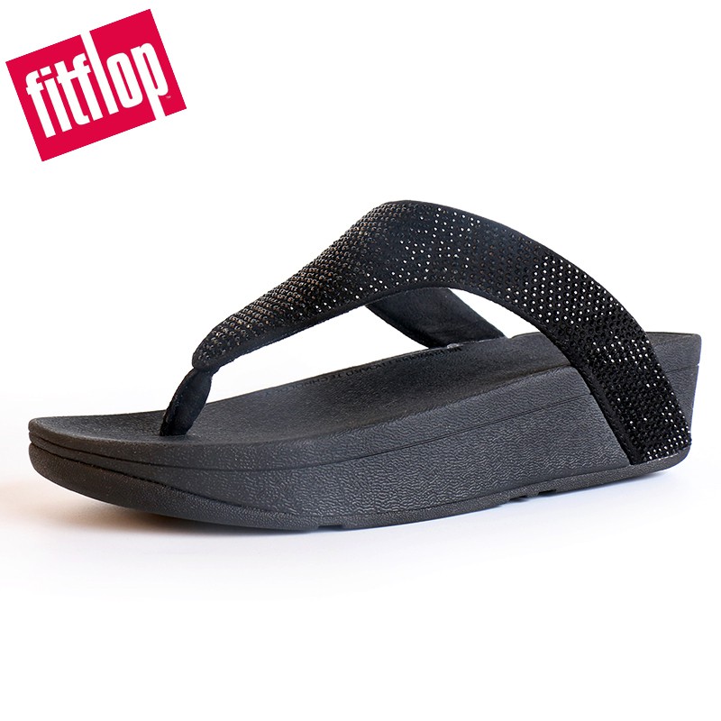 fitflop-รองเท้าลําลองสตรีสีดําชิมเมอร์คริสตัล