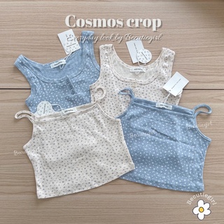 Cosmos crop ✿ ลดเหลือ 169 ใส่โค้ด WPTEPN • เสื้อครอป สายเดี่ยวลทยดอก เสื้อคอเหลี่ยม Becutiegirl