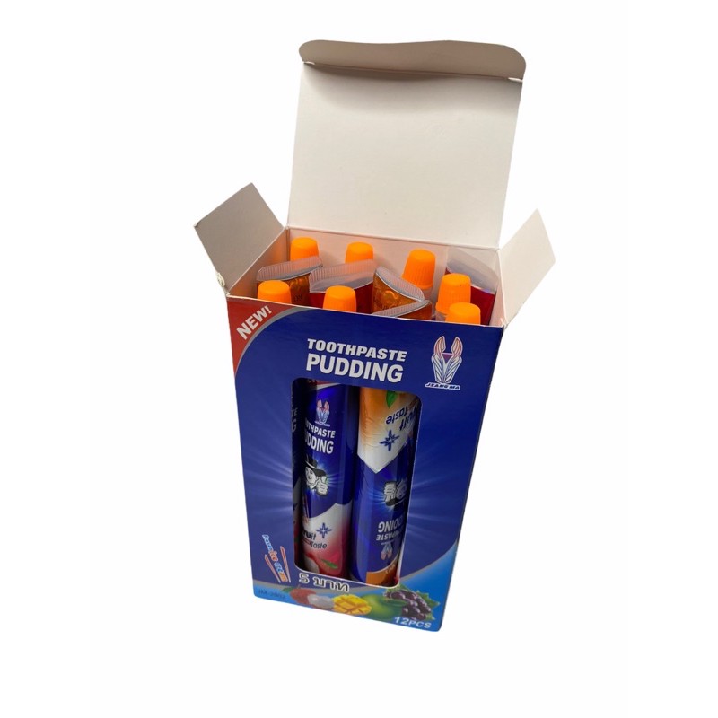 พุดดิ้ง PUDDING Toothpaste รวมรสผลไม้ 4รสชาติ 1กล่อง/บรรจุ 12 หลอด ราคา ...