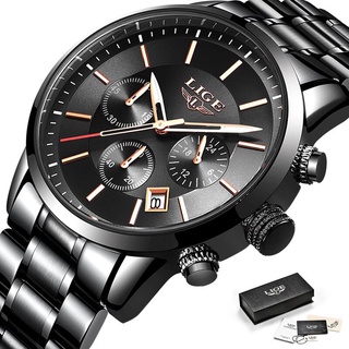 2019LIGE New Fashion Mens Watches Top Brand Luxury Quartz Clock Chronograph Business Waterproof Date Watch Man