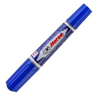 สินค้า ปากกาเคมี 2หัว ตราม้า สีน้ำเงิน