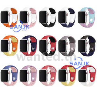 สินค้า สำหรับ Apple Watch Series 7 6 5 4 3 2 1 SE สายรัดเป็นสายซิลิโคนสีใหม่เข้าชุดกัน