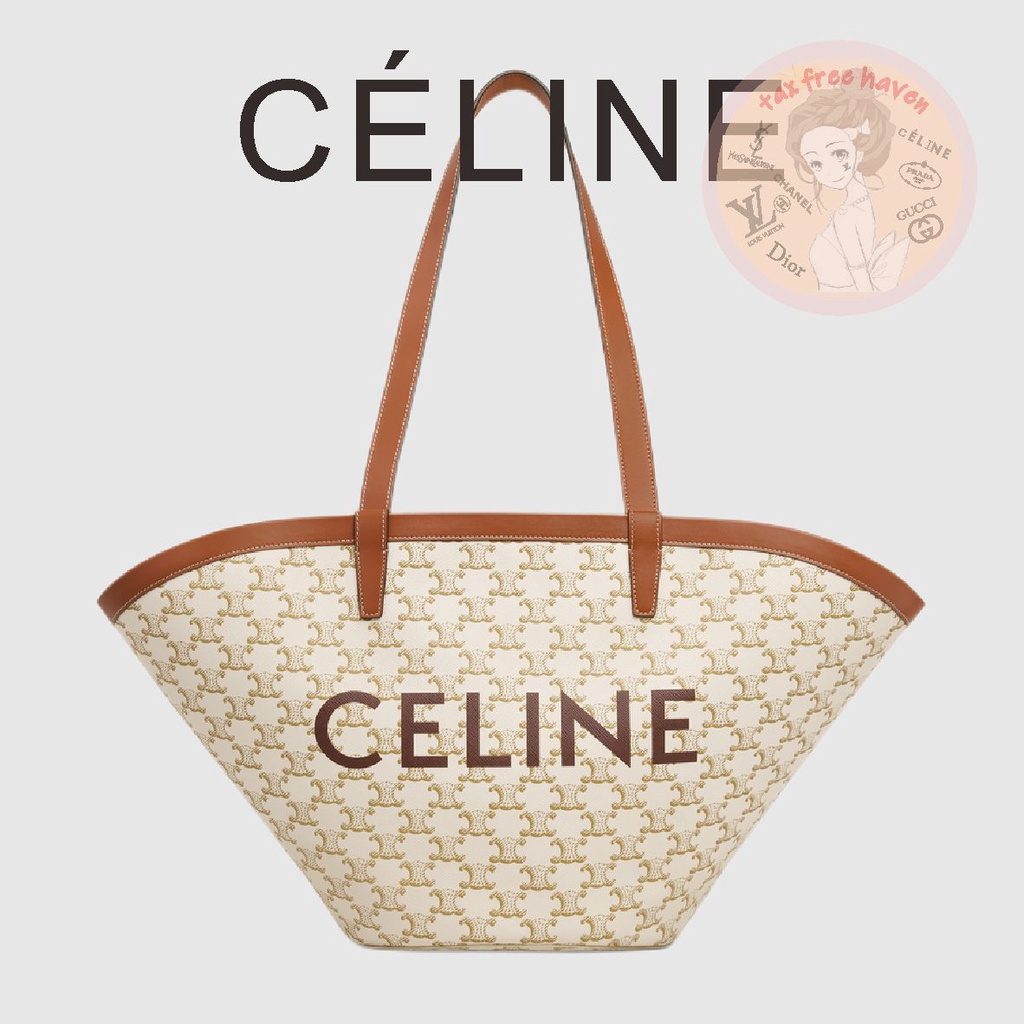 ราคาต่ำสุดของ-shopee-ของแท้-100-celine-แบรนด์ใหม่-couffin-กระเป๋าถือพิมพ์โลโก้ขนาดกลาง