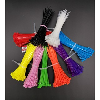 เคเบิ้ลไทร์ 4"（2.5*100）สายรัดพลาสติก cabletie มี12สี  ถุงละ100เส้น