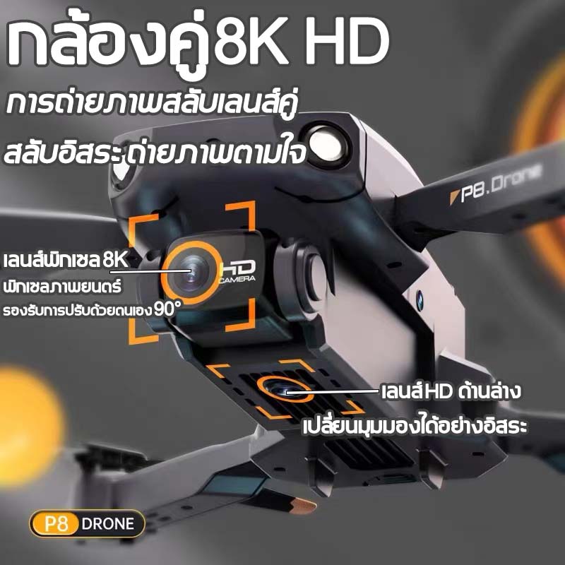 ภาพสินค้าโดรน Drone  กล้องคู่ HD การถ่ายภาพตำแหน่ง GPS การหลีกเลี่ยงสิ่งกีดขวางอัตโนมัติ 360 ถ่ายวีดีโอ โดรนบังคับ จากร้าน buboles บน Shopee ภาพที่ 1