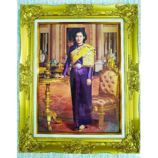 ภาพสมเด็จพระเทพฯใส่กรอบหลุยส์อย่างดี ขนาดภาพรวมกรอบ21×26นิ้ว