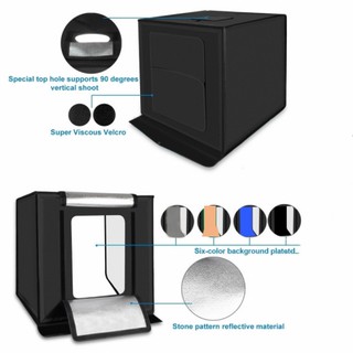 ภาพขนาดย่อของภาพหน้าปกสินค้ากล่องไฟถ่ายภาพ Light Box สตูดิโอถ่ายภาพ กล่องถ่ายรูปสินค้า ขนาด40/60/80CM light Box Portable Softbox Photo Lightbox จากร้าน okeveryday บน Shopee