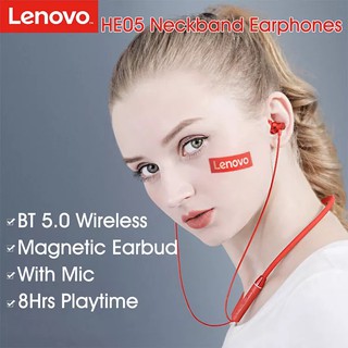 ภาพขนาดย่อของภาพหน้าปกสินค้าLenovo HE05 หูฟังบลูทูธ Hanging Wireless Headphones หูฟังไร้สายแบบแขวน earphone รับประกัน 3 เดือน จากร้าน sg.storeth บน Shopee
