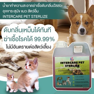 น้ำยาทำความสะอาดฆ่าเชื้อดับกลิ่นปัสสวะ อุจจาระสุนัข แมว สัตว์อื่น (INTERCARE PET STERLIZE)