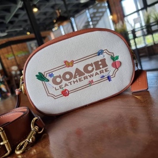 COACH BADGE CAMERA CROSSBODY WITH GARDEN EMBROIDERY BADGE