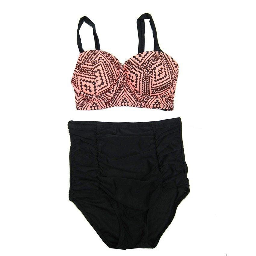 easy-swim-ชุดว่ายน้ำ-two-piece-สีชมพู-ดำ