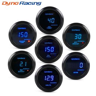 Dynoracing 2นิ้ว 52มิลลิเมตร รถดิจิตอล Turbo Boost PSI BAR บาร์อุณหภูมิน้ำน้ำมันอุณหภูมิแรงดันน้ำมันโวลต์มิเตอร์ เครื่องวัดวามเร็ว RPM วัด