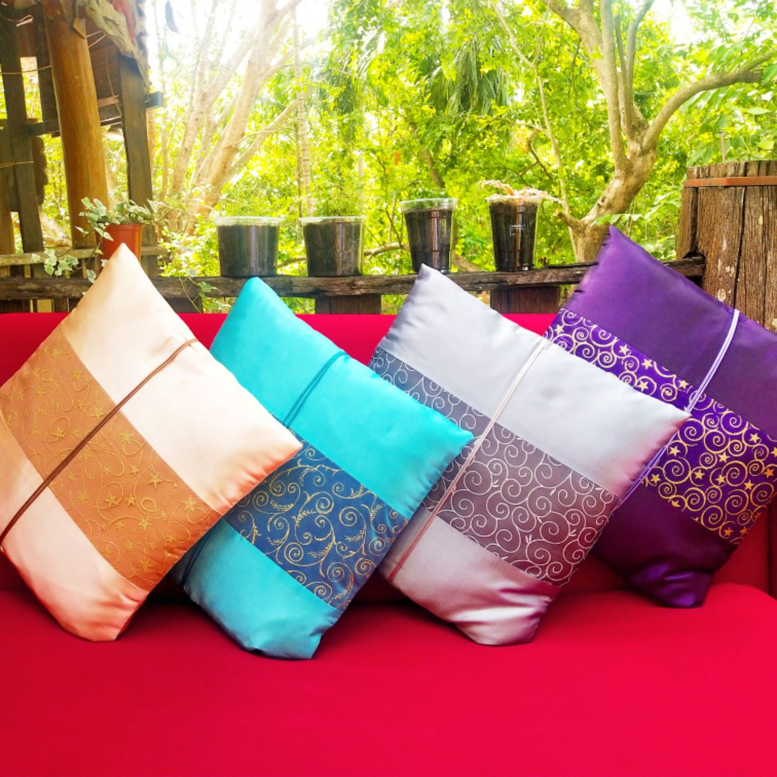 Thai silk top cushion covers