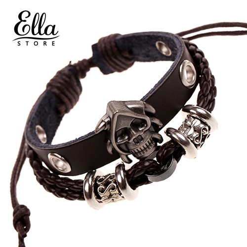 ella-นาฬิกาข้อมือสายหนังถักสำหรับผู้ชายผู้หญิง