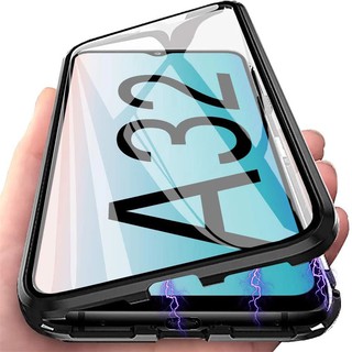 For Galaxy A72 A52 A32 A22 A12⭐เคสโทรศัพท์มือถือ กระจกนิรภัย กรอบโลหะ แม่เหล็ก สองด้าน⭐เคสโทรศัพท์ Samsung⭐Double sided Tempered Glass Metal Frame Magnetic Phone Cover Case⭐
