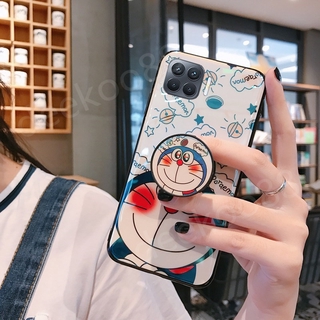 เคสโทรศัพท์ OPPO A93 Phone Case Cute Doraemon Softcase with Stand Holder Casing Blu-ray Shiny Cartoon Couple TPU Back Cover เคส