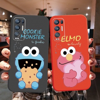 เคสโทรศัพท์มือถือ ขอบสี่เหลี่ยม ลาย Elmo Cookie Monster สําหรับ OPPO Reno6 Z 5G Reno 5 Pro 4 4G 3 Reno2 Z F