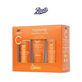 Boots Vitamin C บู๊ทส์ วิตามิน ซี ไบรท์เทนนิ่ง คลีนซิ่ง รูทีน 300ml