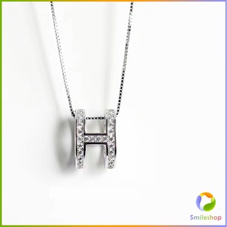 Smileshop สร้อยคอ จี้รูปตัวอักษร H เครื่องประดับสําหรับผู้หญิง H necklace