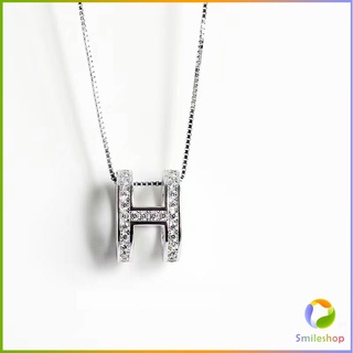 Smileshop สร้อยคอ จี้รูปตัวอักษร H เครื่องประดับสําหรับผู้หญิง H necklace