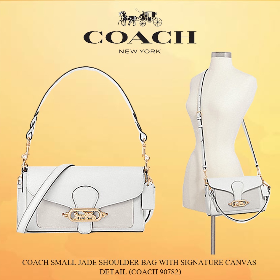 Coach SMALL JADE SHOULDER BAG WITH SIGNATURE CANVAS DETAIL (COACH 90782