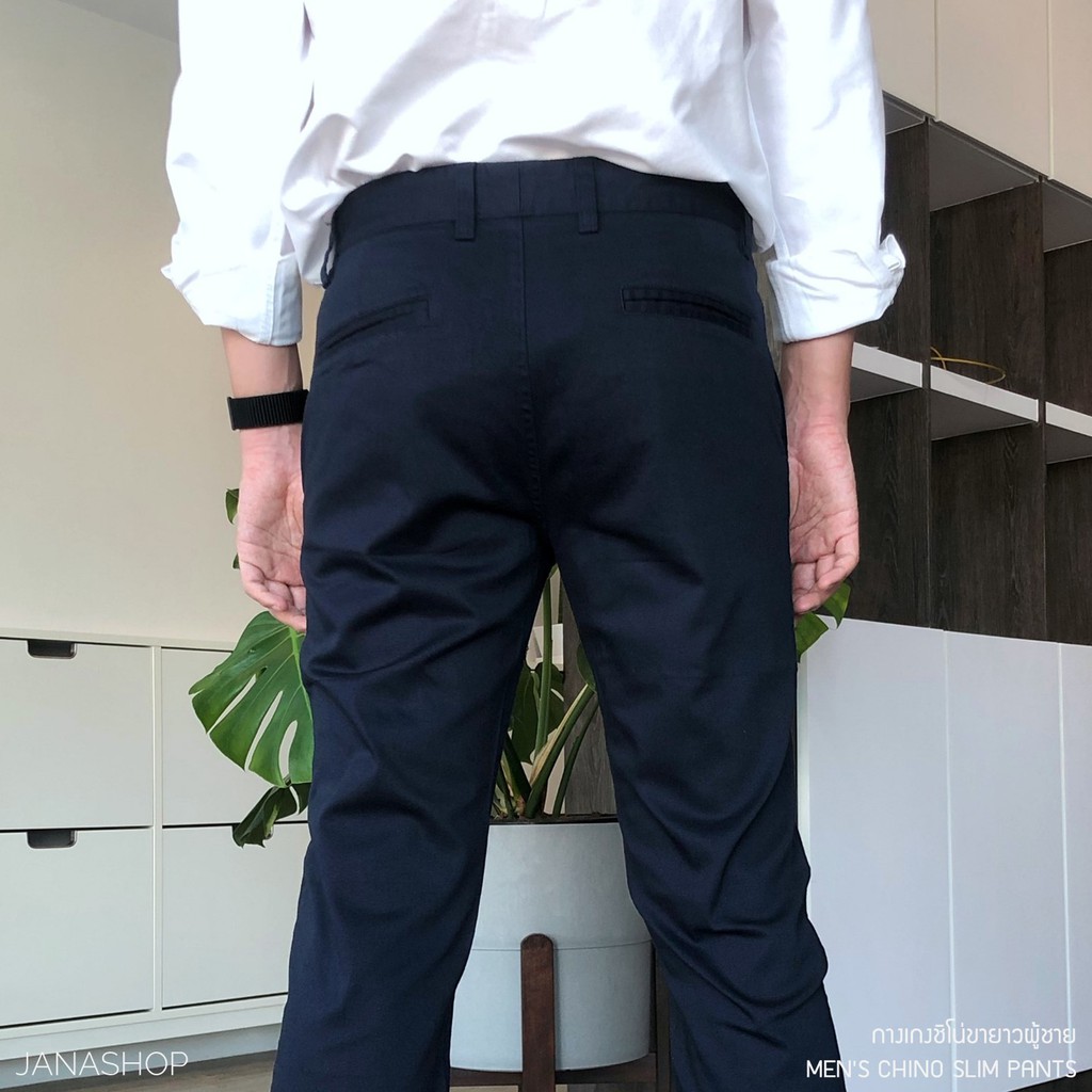 ภาพสินค้ากางเกงชิโน่ ขายาวผู้ชาย Men's Slim Chino Pants กางเกงขากระบอก กางเกงขายาวผู้ชาย จากร้าน janashopth บน Shopee ภาพที่ 2