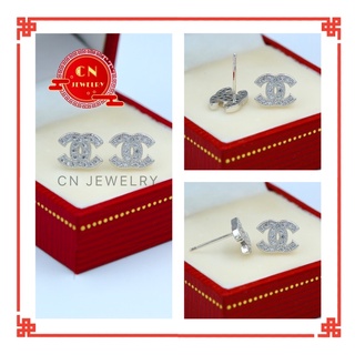 ต่างหูช.แนลCN ขนาด 10mm 👑รุ่นC4 1คู่ แถมฟรีตลับทอง CN Jewelry ตุ้มหู ต่างหูแฟชั่น ต่างหูแบรนด์เนม ต่างหูทอง