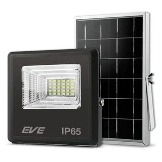 ไฟสปอทไลท์ภายนอก สปอทไลท์ SOLAR CELL EVE 10 วัตต์ สีดำ โคมไฟภายนอก โคมไฟ หลอดไฟ GARDEN LAMP 580848 EVE ALUMINIUM/GLASS M