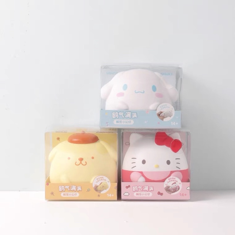 พร้อมส่ง-sanrio-characters-x-miniso-squishy-สกุชชี่-kuromi-cinnamon-kitty-pompompurin-my-melody-นุ่มนิ่ม-น่ารักก