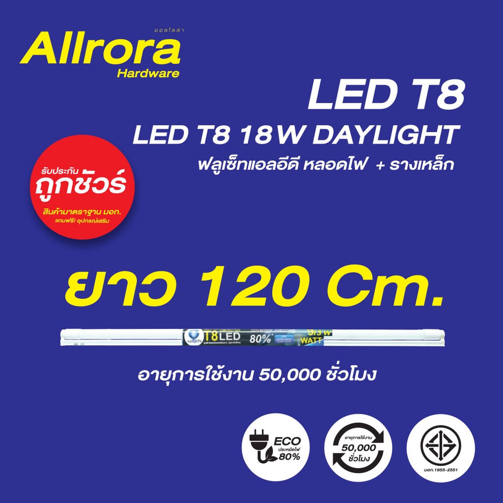 ไฟLED ชุดเซ็ท LED SET LED T8 - 18 w/9w หลอด+ราง+อุปกรณ์ | Shopee Thailand