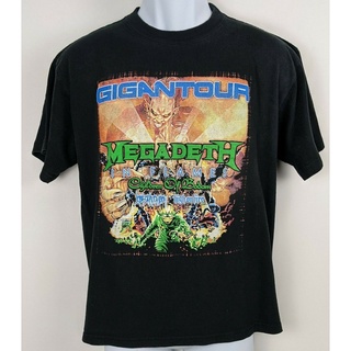 T-shirt  ขายดี เสื้อยืดลําลอง แขนสั้น พิมพ์ลาย MEGADETH Gigantour 2008 North America Metal Tour สําหรับผู้ชาย M GMhmpm33