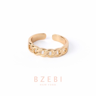 Bzebi แหวน โซ่เปิด แฟชั่น ผู้หญิง สแตนเลส เพชรแท้ ทอง สไตล์เกาหลี ปรับขนาดได้ คุณภาพสูง สําหรับผู้หญิง 83R