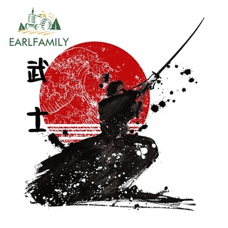 Earlfamily สติกเกอร์ ลายการ์ตูน JIN SAKAI Samurai ป้องกันรอยขีดข่วน ขนาด 13 ซม. x 12.9 ซม. สําหรับติดตกแต่งหน้าต่างรถยนต์ รถจักรยานยนต์ รถบ้าน