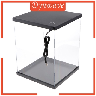 [DYNWAVE] Acrylic Display Box Case Model Perspex Dustproof Protection w/ Lights Toy