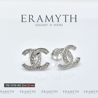 Eramyth jewelry ต่างหู CC เงินแท้92.5 เพชรสวิสCZ งานสวย คุณภาพ สินค้ามาตรฐานส่งออก พร้อมส่