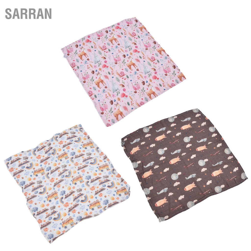 sarran-3-ชิ้น-ผ้าขนหนู-ผ้าห่อตัวเด็ก-ผ้าฝ้าย-ใยไผ่-ลายน่ารัก-ผ้าขนหนูอาบน้ํา-ผ้าห่มให้นมเด็ก
