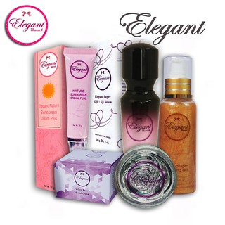 016 อิลิแกนท์ / Elegant Set เซรั่ม หน้าอ่อนเยาว์  + ครีมหน้าขาว + เจลล้างหน้า ทองคำคอลลาเจน  + ครีมกันแดด