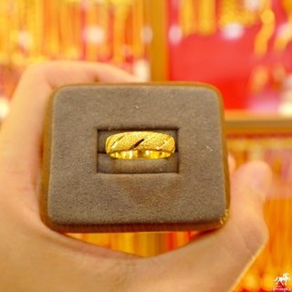 สินค้า แหวนทองครึ่งสลึง 1.9 กรัม ลายสายรุ้ง(เรนโบว์) ทองแท้ 96.5% ขายได้ จำนำได้ มีใบรับประกัน แหวนทอง แหวนทองคำแท้