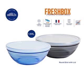 กล่องเก็บอาหาร Duralex ไมโครเวฟได้ รุ่น FRESHBOX Round dish with lid ขนาด 1.59L