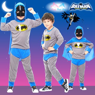 ชุดแฟนซี เด็กผู้ชาย แบทแมน Bat Man สีเทา/น้ำเงิน มาพร้อมกับเสื้อ กางเกง หน้ากาก ชุดสุดเท่ห์ ใส่สบาย ลิขสิทธิ์แท้