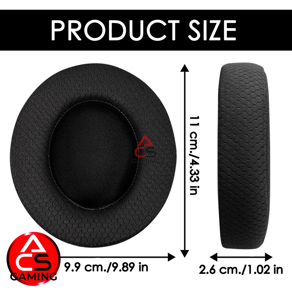 acs-ฟองน้ำหูฟัง-razer-ผ้าสีดำ-สำหรับรุ่น-kraken-7-1-v2-pro-v2-v2-quartz-gaming-headset-จัดส่งจากกรุงเทพฯ