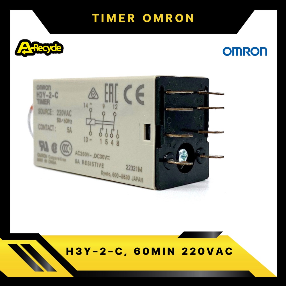 omron-h3y-2-c-60min-220vac-timer-relay-omron-2-contact-8-ขา