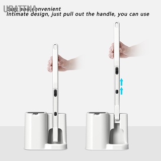 URATTNA Disposable Toilet Brush Holder Set with 5Pcs Refill Head Wall Mounted System Cleaning